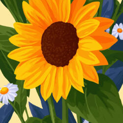 Alkotásutca A nap virágja - Számfestő készlet kereten 40x40