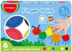 Keyroad Ujjfesték készlet, 6 x 25 ml, Keyroad, vegyes színek (KR972919) - iroszer24