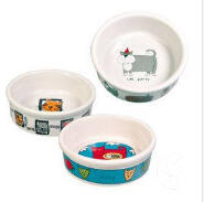 TRIXIE Ceramic Bowl - kerámia tál (fehér, mintás) macskák részére (0, 2l /Ø12cm) (028-4008)