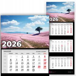 Plaka_TY Háromrészes Falinaptár 2026 Irodai Év Függő Polana Mix Minták (Kalendarz 2026 Rok Polana Wz)