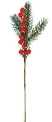  Crenguta brad artificial+bobite rosii pentru aranjamente florale (70624)