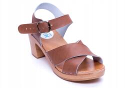 Marcus Magassarkú cipő, szandál csattal, bőr világos barna/karamell marcus (kor-41)