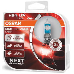 OSRAM Izzó 12V/51W/HB4 2db/+150% Osram Night Breaker Laser 9006NL (107959)