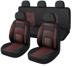 A-life Univerzális üléshuzat szett Légzsákos - fekete/piros oldaltámaszos erős Bőr hatás (107701)
