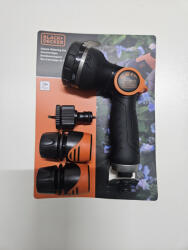 Black & Decker BLACK+DECKER 8 funkciós öntözőfej, locsolófej 19, 5x11x5, 7cm +csatlakozók BD23543 (111918)