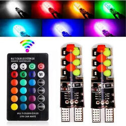 A-life Színes T10-RGB Led Izzó távirányítós 12V készlet (112886)