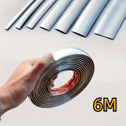 A-life-HD 6m hosszú 8mm széles Díszcsík KCS-PA004/8 /6M Króm öntapadós dekorcsík (AS17543)