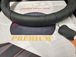 A-life Valódi Bőr Kormányvédő Fekete 37-39cm PRÉMIUM (Szellőző) (17802)