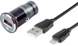 CARMOTION Szivargyújtó elosztó 12 / 24V USB KÁBEL> IPHONE CM63012 (63012)