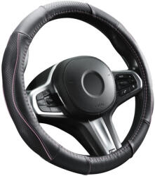 Autolife DW-5056P Valódi bőr kormányvédő szellőző lyukacsos PINK betétes mintával (01969) - akcio-shop