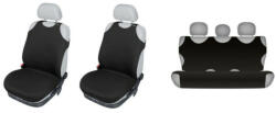 Autolife 01709 Trikó üléshuzat szett - Vékony anyag - Fekete Előre-hátra (01709)