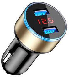 Autolife 13009 Autós töltő + voltmérő 06USB - 2USB - Quick Charge 3.0 - 12-24V - Arany szín (06USB)