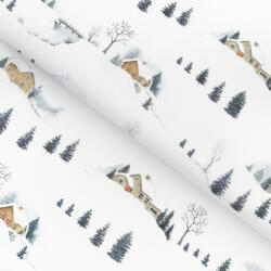 Goldea karácsonyi teflon szövet terítőknek - téli táj 160 cm
