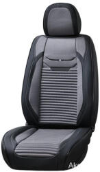 Car-S Üléshuzat PRÉMIUM univerzális bőr-szövet 1db-os Fekete-szürke betéttel párnázott (76425)