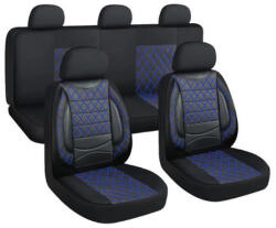 A-life Univerzális üléshuzat szett Fekete-Kék oldaltámaszos erős Bőr (107621)