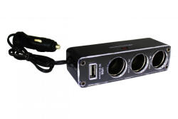 HD Szivargyújtó elosztó + USB AE-WF0096USB (0142)