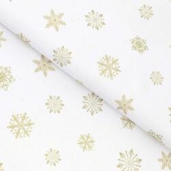 Goldea karácsonyi teflon szövet terítőknek - arany hópelyhek 160 cm