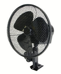 LAMPA VENTILLÁTOR, Ventilátor 12 V OSZCILLÁLÓ 15CM Fekete (6453)