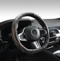 Autolife DW-5056OR "D" Valódi bőr kormányvédő szellőző lyukacsos Narancs betétes mintával (00320)