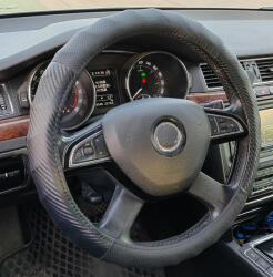 Autolife Műbőr kormányvédő 38cm fekete 2392BK (2392BK)