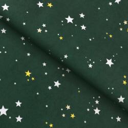 Goldea karácsonyi teflon szövet terítőknek - csillagok zöld alapon 160 cm
