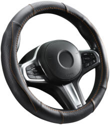 Autolife DW-5055OR Valódi bőr kormányvédő szellőző lyukacsos Narancs varrásos mintával (00986) - akcio-shop