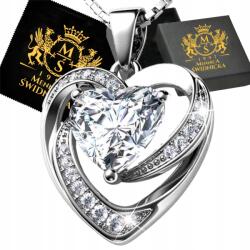 Mennica Świdnicka Nyaklánc Ezüst 925 Szív medál Női Ajándék Gravírozás