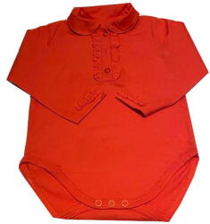  Csecsemő body gallérral piros 74cm