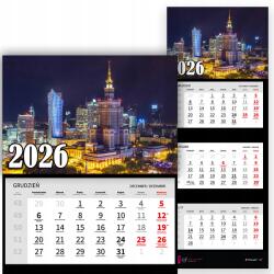  Háromrészes Falinaptár Irodai 2026 Palota Kultúra Vegyes Minták (Kalendarz na Ścianę 2026 PAŁAC KULTURY)