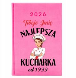 FunnyCase Naptár A5 2026 Rózsaszín Személyre szabott A Legjobb Szakácsnő *Dátum* (Kalendarz Najlepsza Kucharka Różowy)