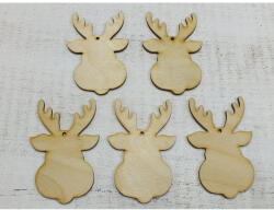 Natúr fa - Rénszarvas fej 6, 5x10cm 5db/csomag - papelito