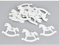  Fehér fa retro hintaló 12db/csomag - papelito