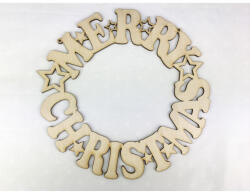  Natúr fa - "Merry Christmas" koszorú 25cm - papelito