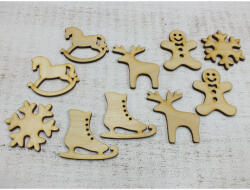  Natúr fa - Vegyes karácsonyi premier 5cm 10db/csomag - papelito