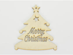  Natúr fa -"Merry Christmas" fenyőfa 13, 5x15cm - papelito