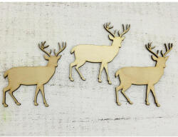  Natúr fa - Rénszarvas álló 10cm 3db/csomag - papelito