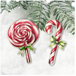 Nyomtatott dekorkarton - Karácsonyi nyalókák 2db - papelito