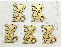  Natúr fa - Szánkózó kisfiú 5cm 5db/csomag - papelito