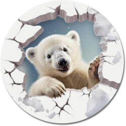 Nyomtatott fa tábla koszorú közép - Kíváncsi jegesmedve 11, 8 - papelito