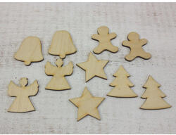  Natúr fa - Vegyes karácsonyi 5cm 10db/csomag - papelito