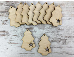  Natúr fa - Díszített fenyő 5cm 10db/csomag - papelito