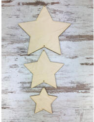  Natúr fa - Felfűzhető csillagok 20-15-10cm 3db/csomag - papelito