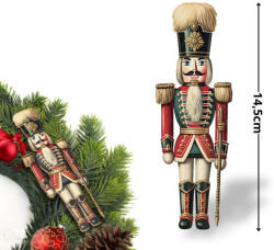  Nyomtatott dekorkarton - Diótörő hosszúszakáll 14, 5cm - papelito