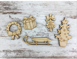 Natúr fa - Karácsonyi manó kellék szett 5db/csomag - papelito