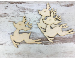 Natúr fa - Ugró szarvas rajzos 10cm 3db/csomag - papelito