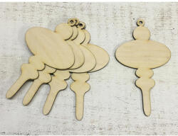  Natúr fa - Hosszúkás karácsonyfadísz 12cm 5db/csomag - papelito