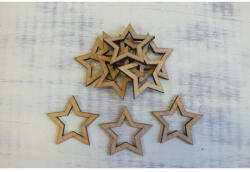  Natúr fa - Lyukas csillag 5cm 10db/csomag - papelito