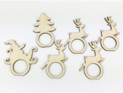 Natúr fa - Karácsonyi szalvéta gyűrű szett 6db/csomag - papelito