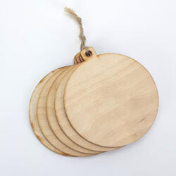  Natúr fa - Karácsonyfadísz 8cm 5db/csomag - papelito