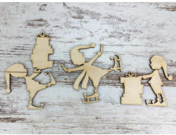 Natúr fa - Karácsonyi manók 3db/csomag - papelito